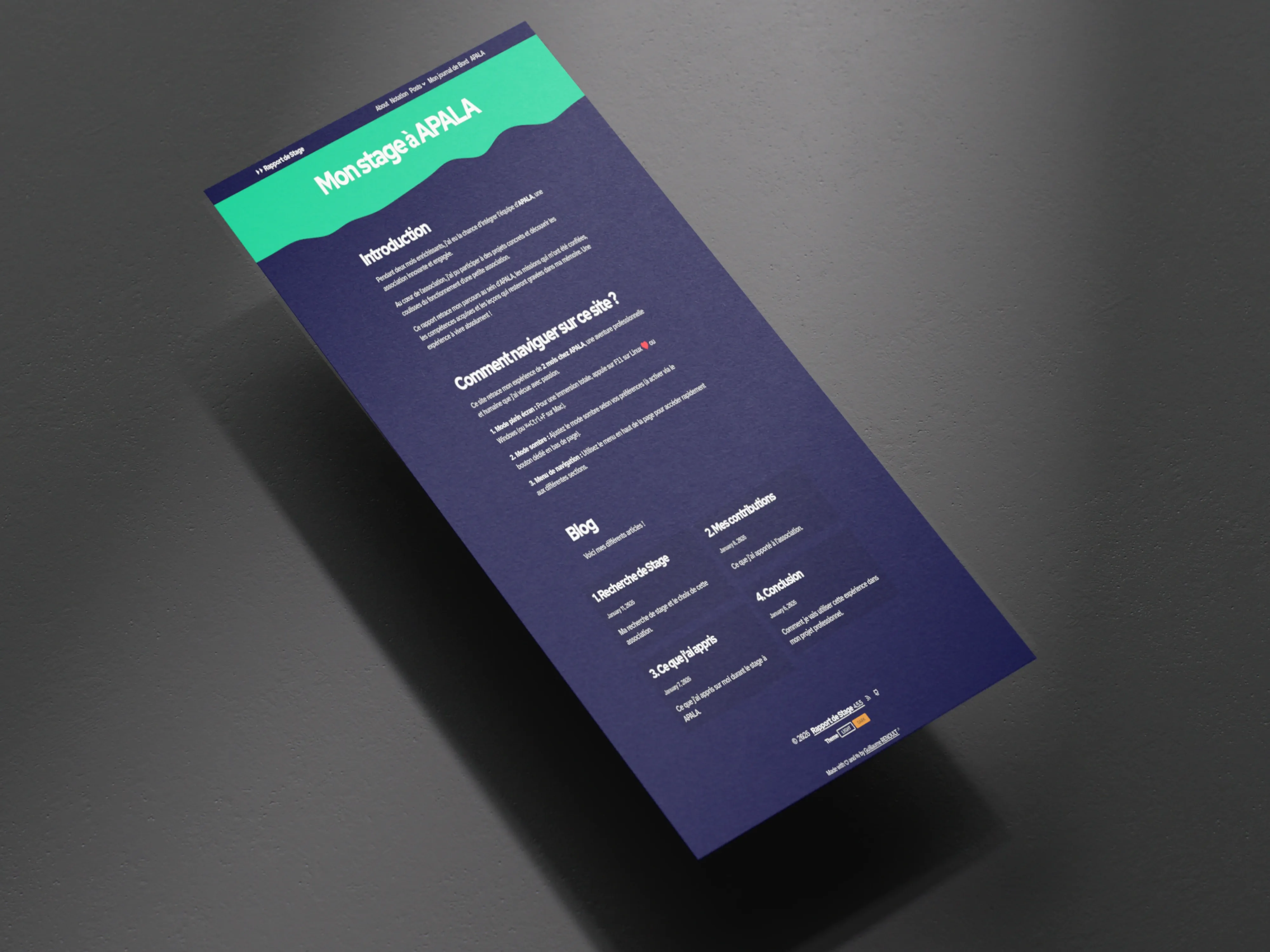 APALA — Site du rapport de stage